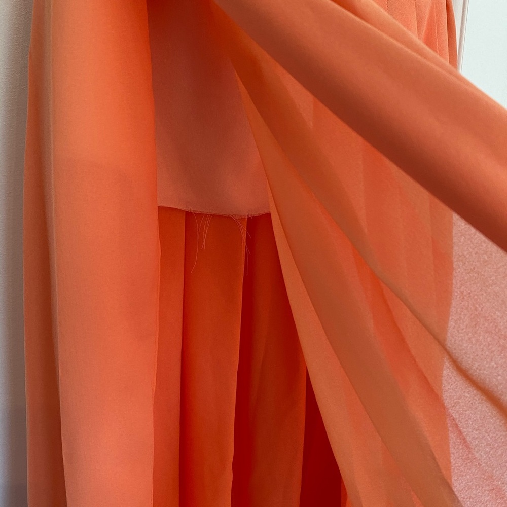 Orange Anthropologie pleated maxi skirt - Picture 4 of 6